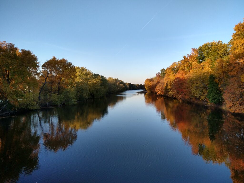 Fall Trees line the Wallkill