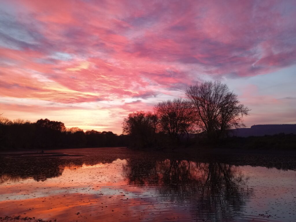 Pink sunset over the Wallkill